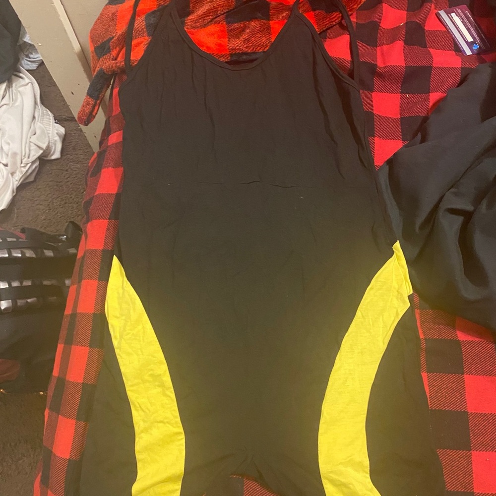 Black and yellow back out one piece romper - Picture 1 of 2